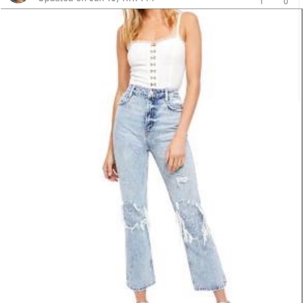 NWT Free People In My Own Lane Cropped Ankle Jean